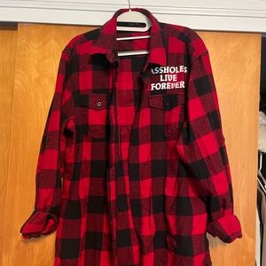 ALF xL Red and Black Plaid Flannel Shirt